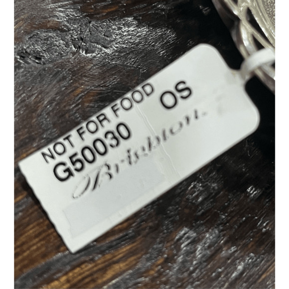 NWT Brighton Garden Heart Trinket Bowl Ornate Silver Floral Design 6.5” x 4.5 “ - Picture 6 of 6